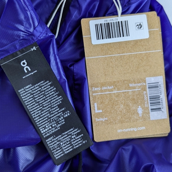 On Running Zero Jacket Long Sleeve Ultralight 1/4 Zip Packable Twilight L NWT - Picture 15 of 16